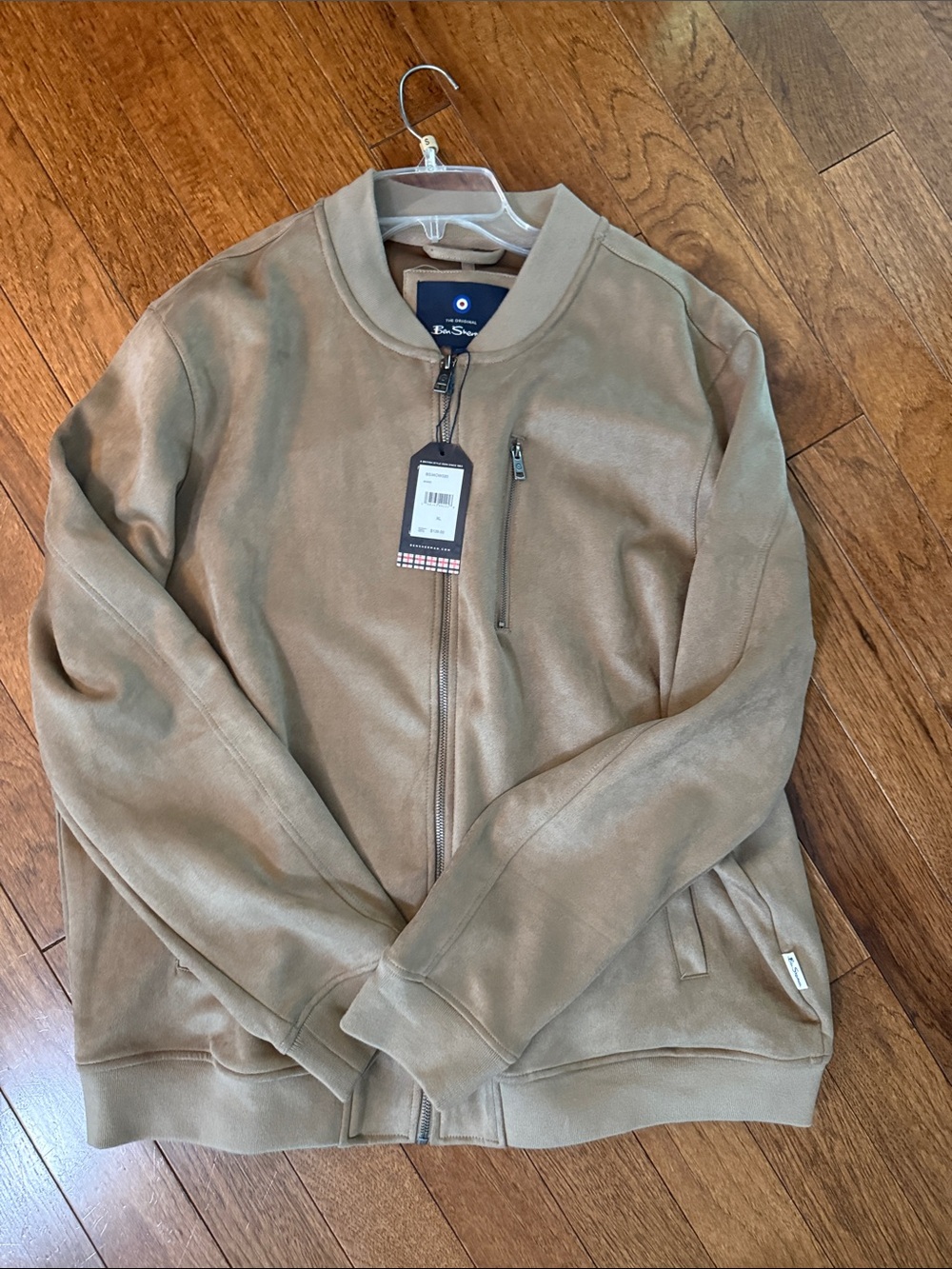 Ben Sherman Taupe Zip-Up Bomber Sweater